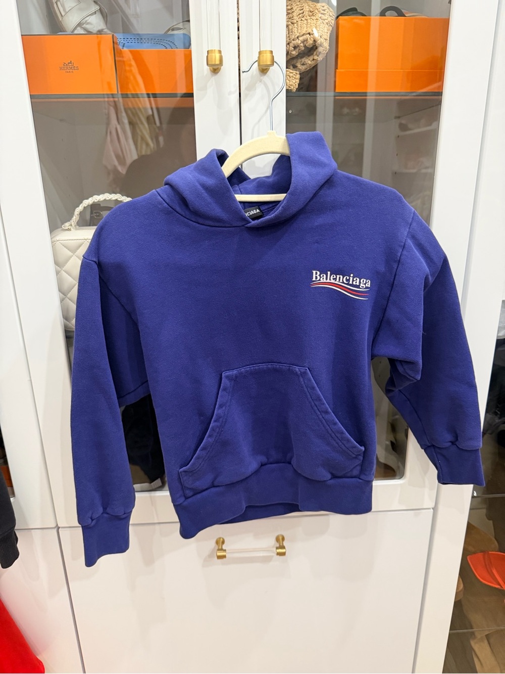 Balenciaga Kids Navy Hoodie Sweatshirt
